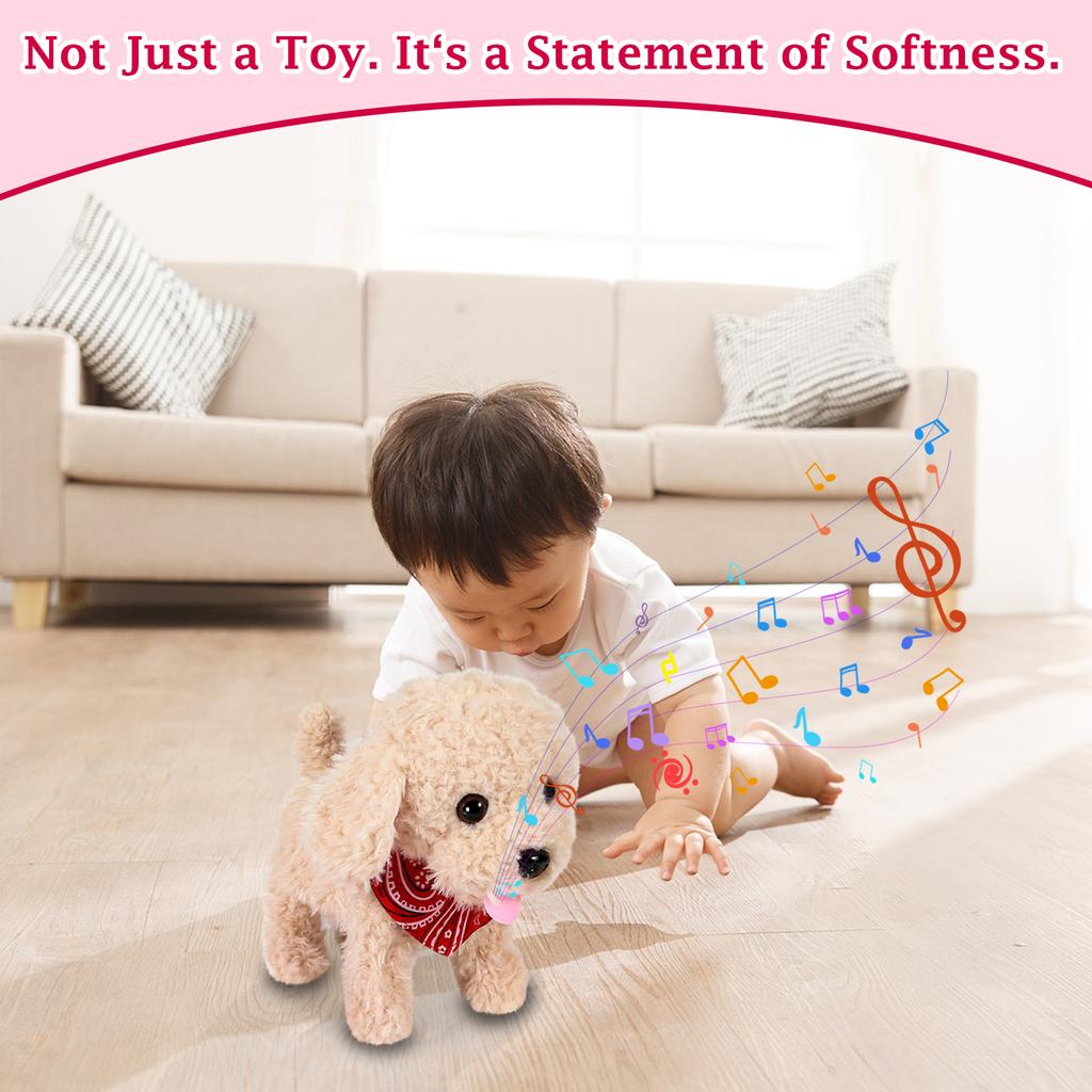 Interactive Walking Plush Puppy Toy Dog, Remote Control Electronic Robot Dog Realistic Wagging Tail, Grooming Set, Gift Toy For Girls & Boys