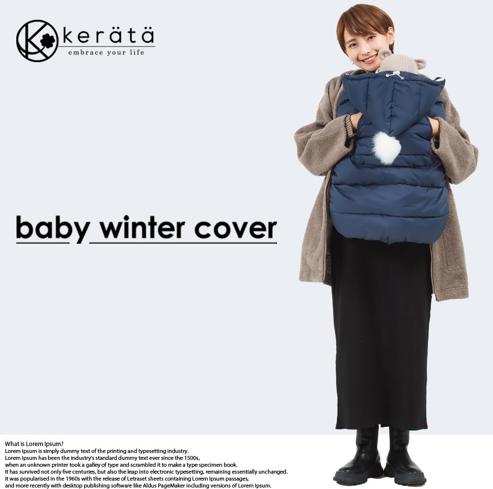 Keratta Baby Carrier Cover, Warm and Lightweight Down, Stroller Compatible, and Cold Weather Protection (Dark Navy)