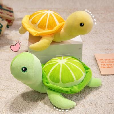 Marine Animal Lemon Tortoise Plush Toy Fluffy Collection Sea Turtle Stuffed Doll Cute Stuffed Animal Sea Turtle Pillow Summer