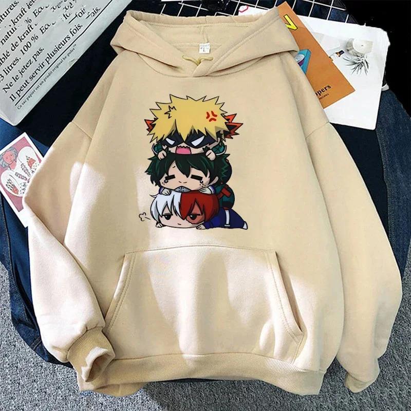 

Cartoon Anime Couple Hooded Sweater European Size Printed Sweater Academy XS