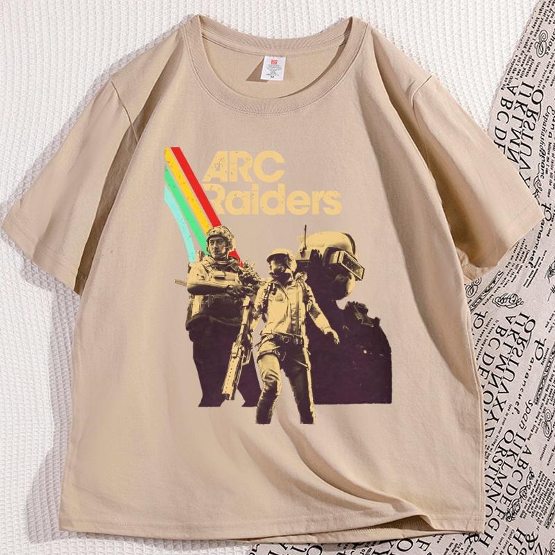 Arc Raiders Tshirt Video Game Cotton Graphic Tee Short Sleeve Crew Neck Y2K Streetwear Funny Style Tee Men Tshirt Clothes