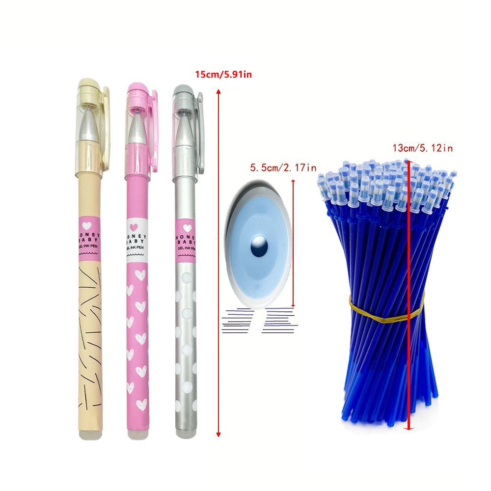 24 Pcs/set Kawaii Erasable Gel Pen 0.5mm Erasable Pen Refills Rods Washable Handle School Office Supplies Stationery