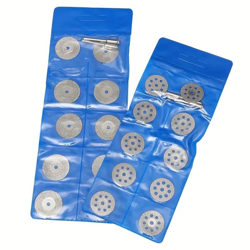 10Pcs Mini Sharp With Hole Diamond Cut Off Rotary Tool Cutting Disc Disks DIY Tools Accessories For Dremel 2Pcs Rod
