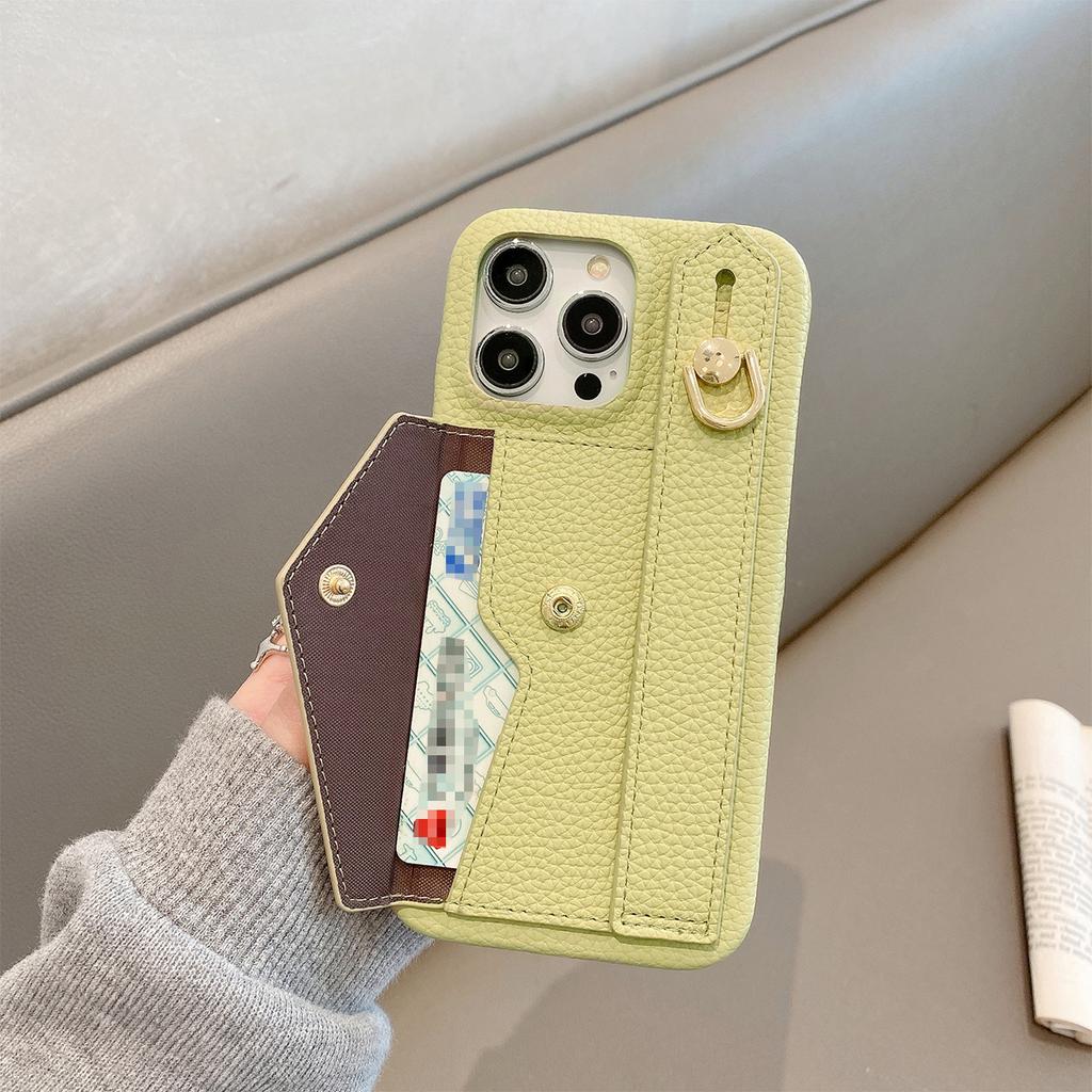 Wrist Strap Wallet Leather Case For iPhone 15 14 13 12 11 Pro Max Luxury Card Holder Protective Cover