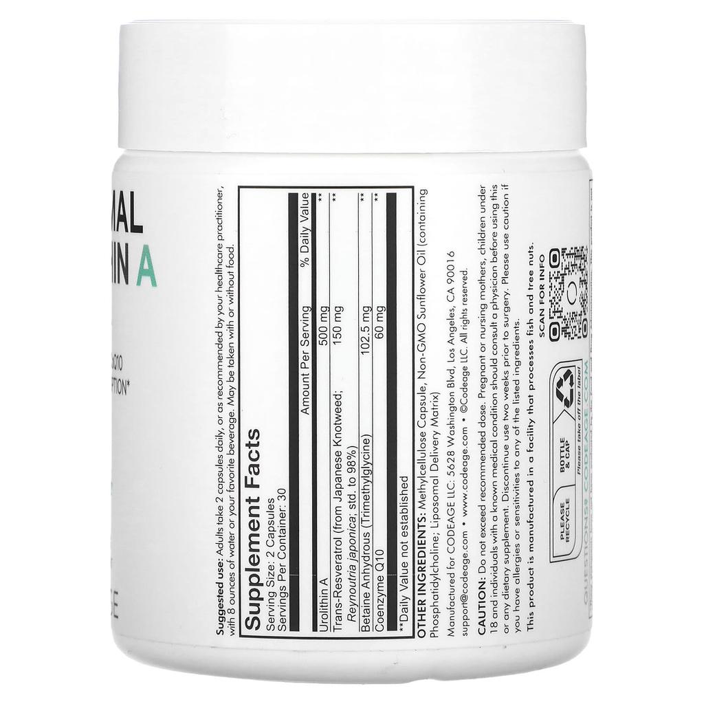 Liposomal Urolithin A, Eternal, 60 Capsules