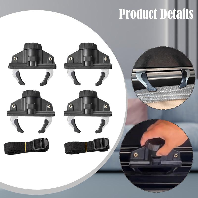 4x Car Roof Box Crab Clips Clamps Accessory Universal Fit Fits Slotted Rails