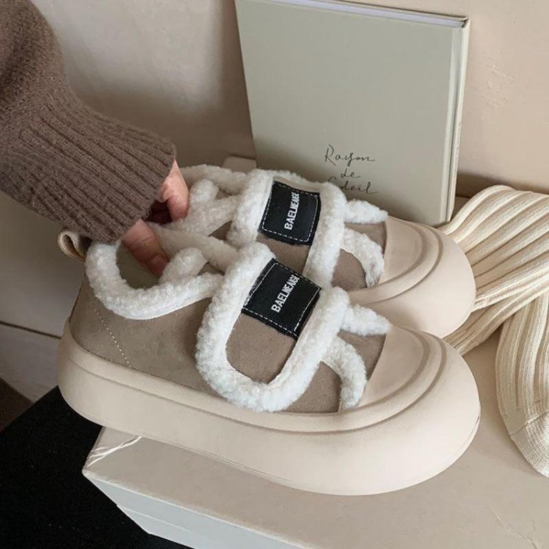 

Новый бархатный нишевый дизайн хлебные туфли женские зимние теплые повседневные туфли на липучке хлопковые туфли 40