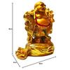 Laughing Buddha Standing on Money Potli Idol Statue Showpiece Happiness and Money Wealth Sitting Idol for Home Decor Living Room