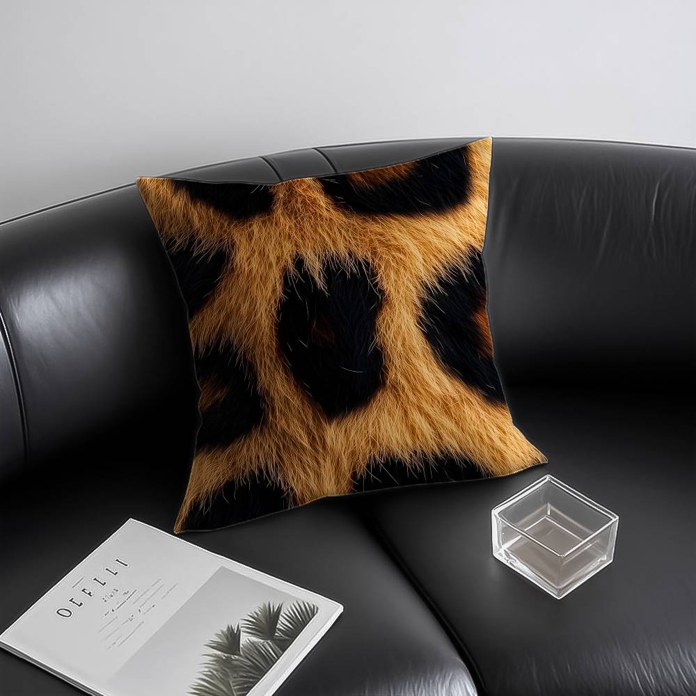 Leopard Print Pillow Case Anti-dustmite Invisible Zipper Sofa Bed