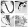 34cm 201 Stainless Steel Divided Hot Pot with Lid