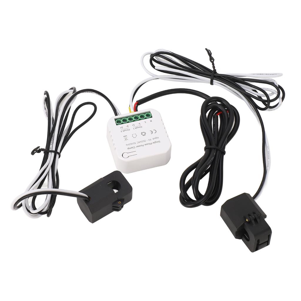 Compteur d'énergie WiFi intelligent bidirectionnel Moniteur de consommation d'énergie KWh bilatéral 90?250VAC avec 2 TC 80A pour