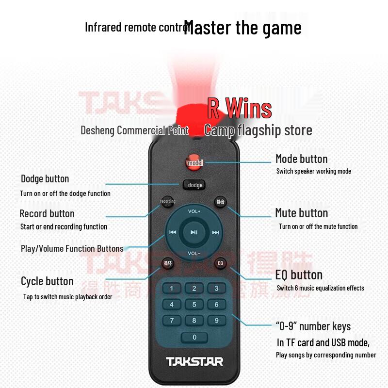 Takstar WDA-500 Wireless Portable Karaoke Trolley Speaker