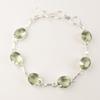 Green Amethyst Gemstone 925 Sterling Silver Handmade Bracelet Jewelry For Women RB-5-18
