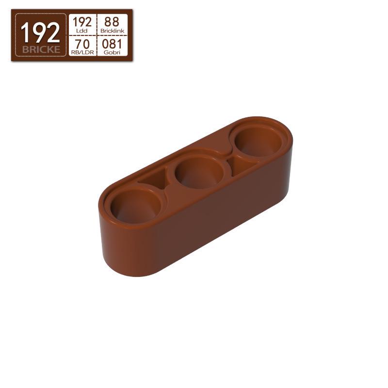 BRICKE Zhuan Ke 1x3 Building Block with Hole Arm (Thick), Compatible with LEGO 32523, 17141, 41482 50g (~72 pcs)