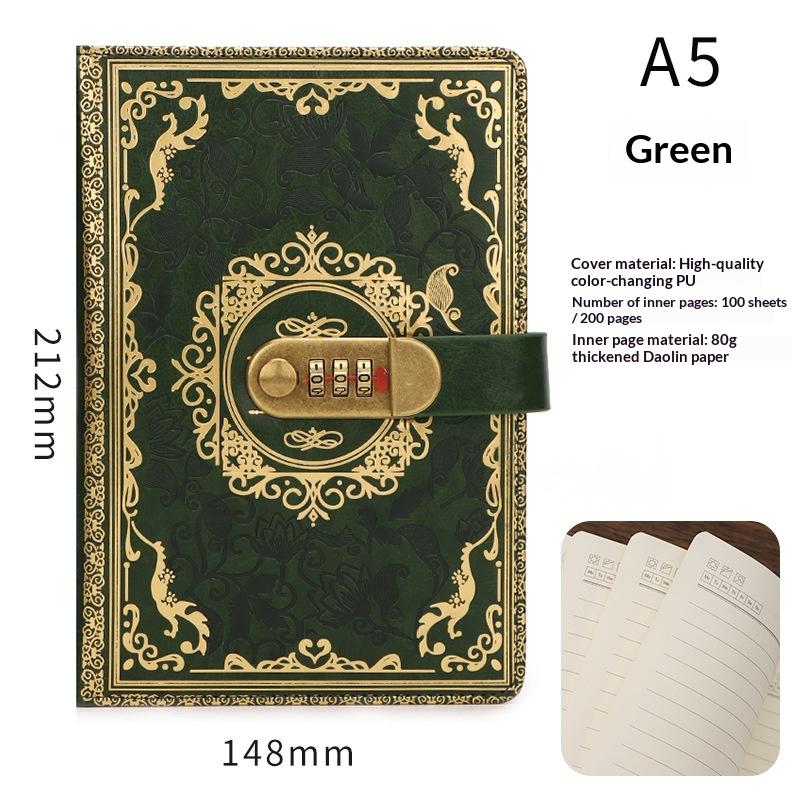 Secure Password Lockable Notebook Organizer Planner for Office School Personal Use Diary with Ample Storage Space