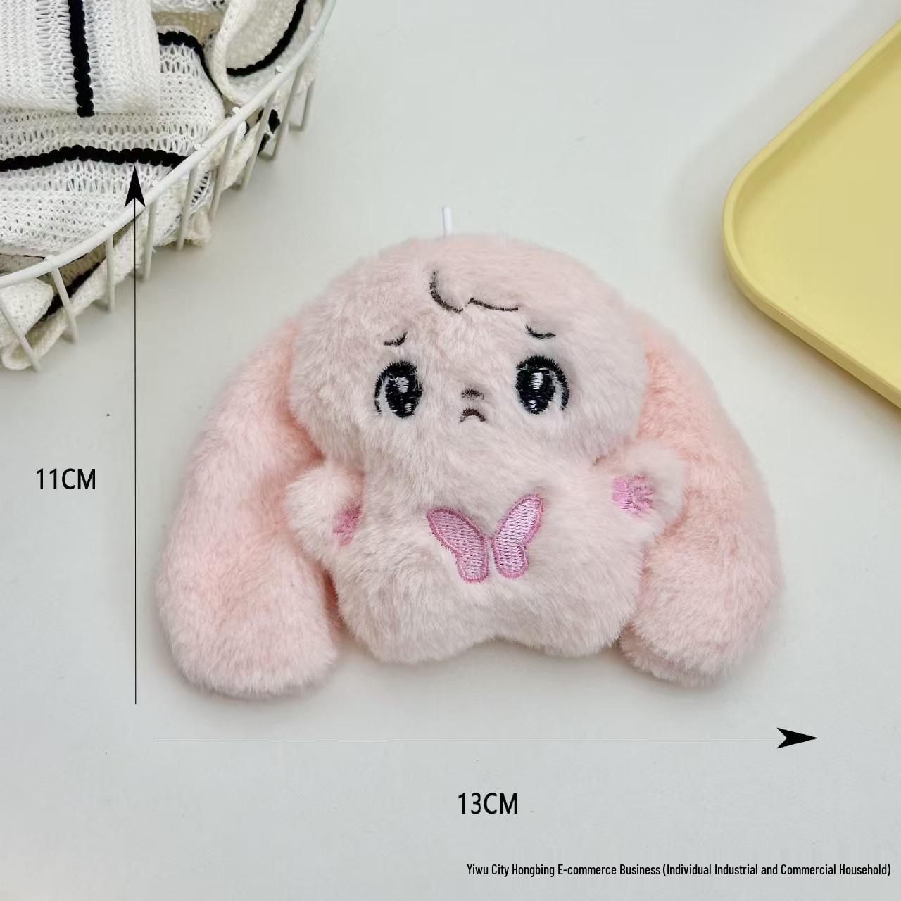 Lop-Eared Rabbit Plush Keychain: Big-Eared Squeaky Toy & Girlish Heart Bag Charm Original (No Keychain)