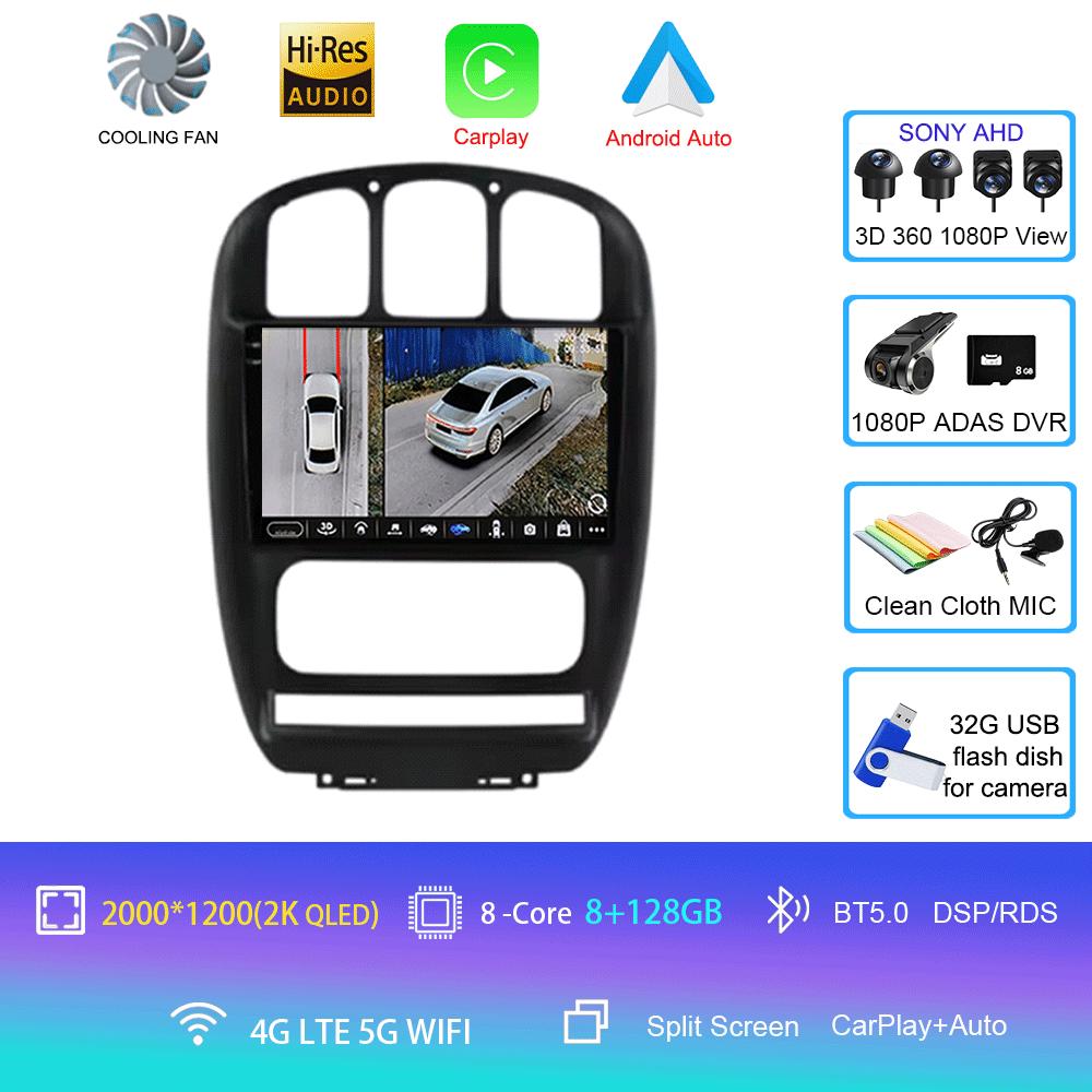For Dodge Caravan 4 For Chrysler Grand Voyager RS 2000 - 2012 Android 14 Carplay Auto Car Radio Multimedia Video Player Screen
