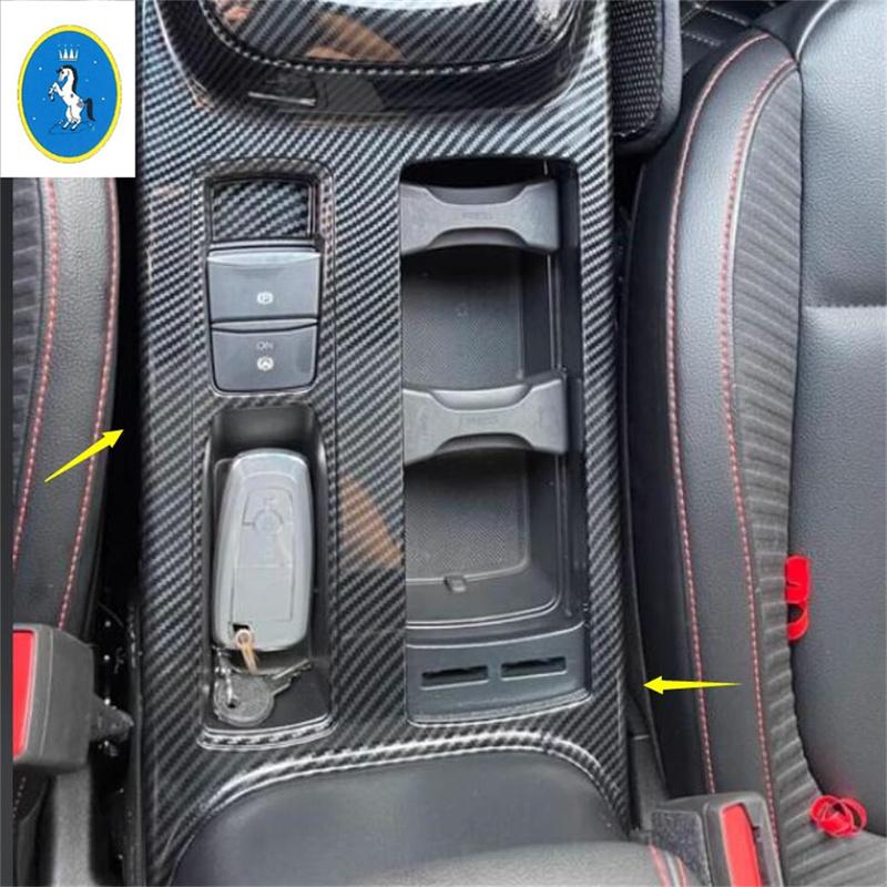 Fit For Ford Focus MK4  - 2025 ABS Carbon Fiber Car Center Console Water Cup Holder Decoration Cover Trim Sticker Accessorie