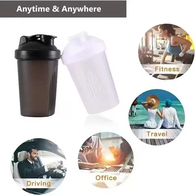 400ML Shaker Bottles Whey Protein Powder Mixer Bottle Sport Water Cups Fitness Gym Shaker Outdoor Portable Plastic Drink Cup