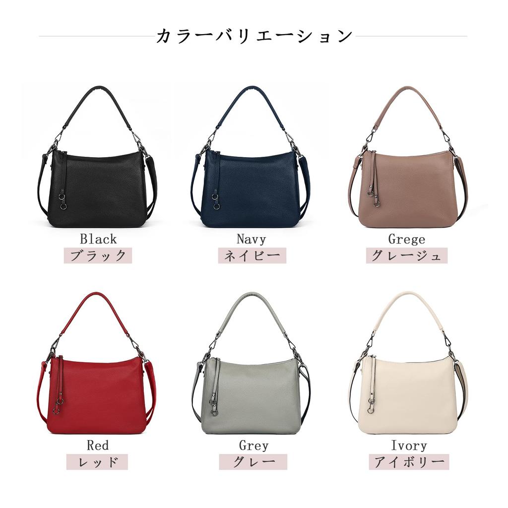 Genuine Leather Shoulder Bag for Crossbody With Zipper Large Commuting [MFFOR] Women, 2-way, Bag, Handbag, Crossbody, Shoulder, Handbag, Pocket,