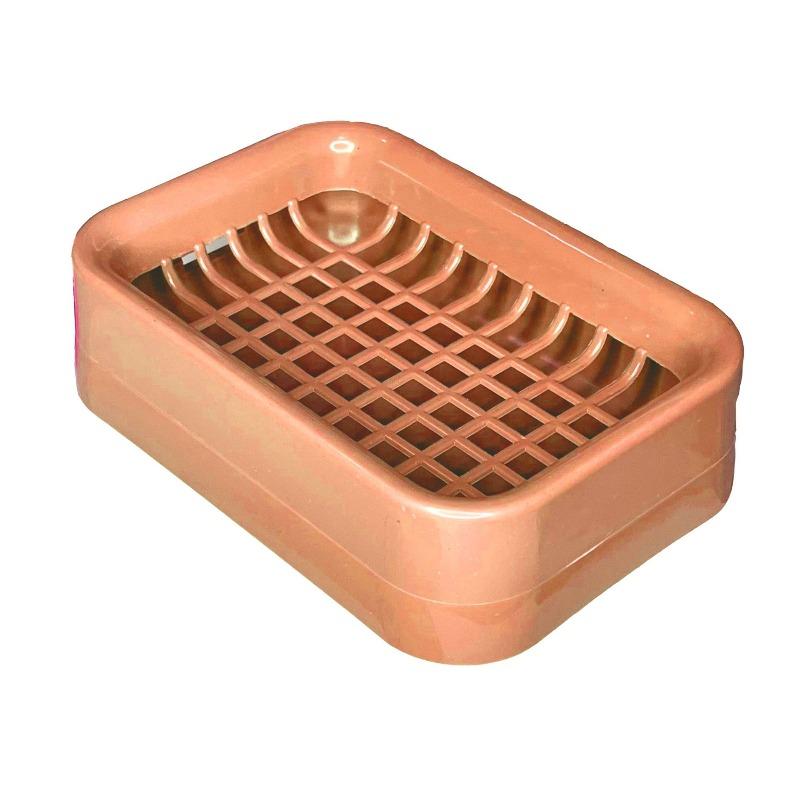 1Pc Creative Grid Soap Box Bathroom Double Drain Soap Box, Portable Plastic Soap Box Factory