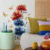 Hand-Painted Floral Wall Sticker Elegant Nature Self-Adhesive Removable Decor for Bedroom Living Room Home