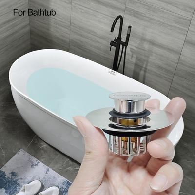 Bathtub Stopper | Shower Drain Hair Catcher, Pop-up Tub Stopper with Strainer | Bathroom Drain Plug | Drain Protector for 1-1/2 To 1-3/4"" Bath Drain