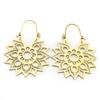 Trendy Yoga Lotus Flower Earrings Stainless Steel Gold Color Hoop Earrings for Women Jewelry boucles d'oreilles E9360S01