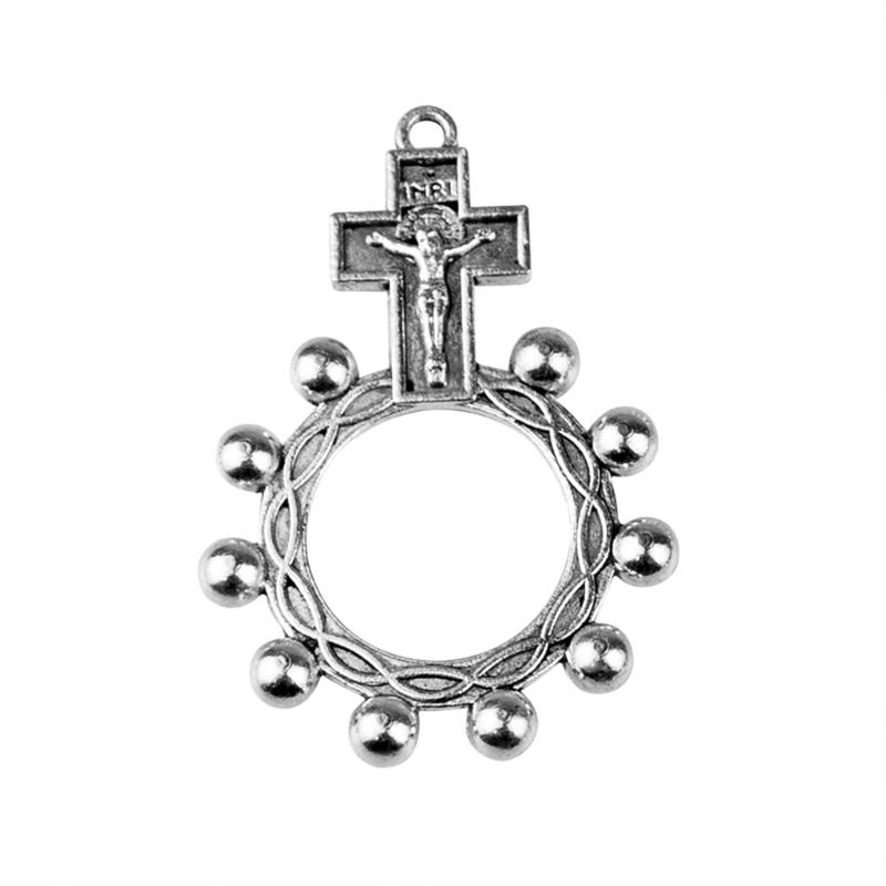 Devotional Finger Rings Rosaries 30Pcs Silver Metal Crucifix Rings For Spiritual Practices & Favor Christian Gift