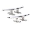 2Pcs 6in Boat Cleat 316 Stainless Steel Heavy Duty Flat Marine Grade Rope Cleat for Yacht Speedboat Cargo Ship