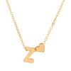 New Trendy Capital A-Z Women's Necklaces Gold Color Short Chain Heart Pendants Sexy Daily Wear Neck Jewelry Party Decor Collar