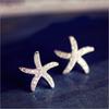 Boucles d'oreilles Clous Étoile de Mer en Argent 925 Micro Pavage Cristal E037