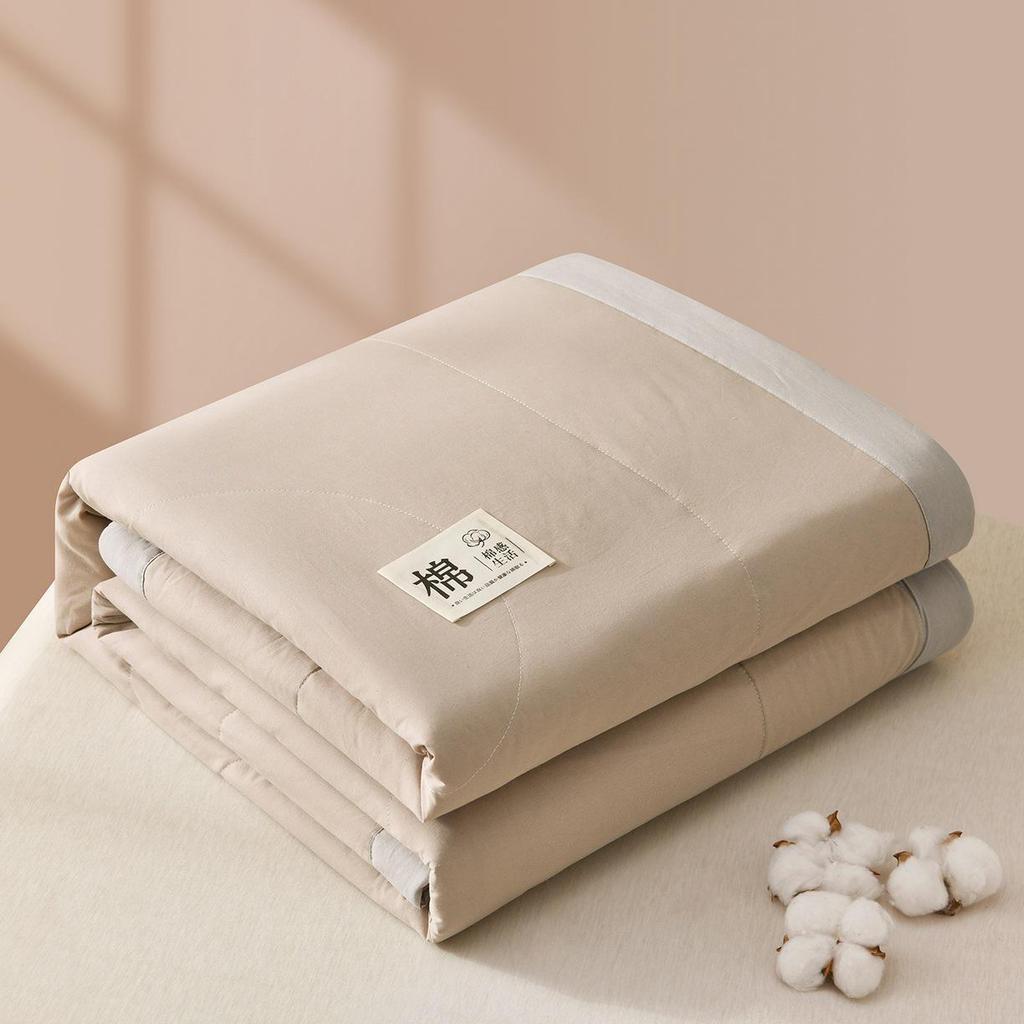 New A-Type 100% Pure Xinjiang Cotton Summer Quilt – Machine Washable Air Conditioning Comforter for Students