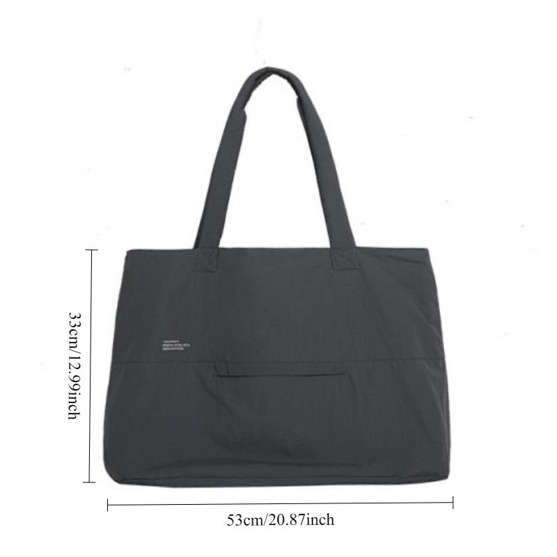 

1pcs Simple Handbag Waterproof Lightweight Large Capacity Shoulder Bag Portable Handheld Commuter Bag for Daily Use Work 33x53cm серый