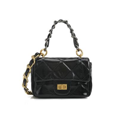 Women'S Bag Leather Versatile Chain Square Fat Man Fashion One Shoulder Trend Diamond Messenger Bag Bag