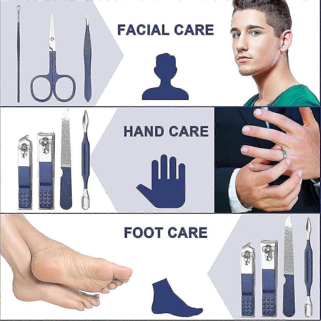 Manicure Set, 7 In 1 Professional Manicure Set Women Men Nail Care Tools, Professional Stainless Steel Nail Clipper Kit With Travel Leather Groomi PXC