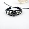 Luminous Sun & Moon Time Gem Unisex Vintage Leather & Beaded Bracelet