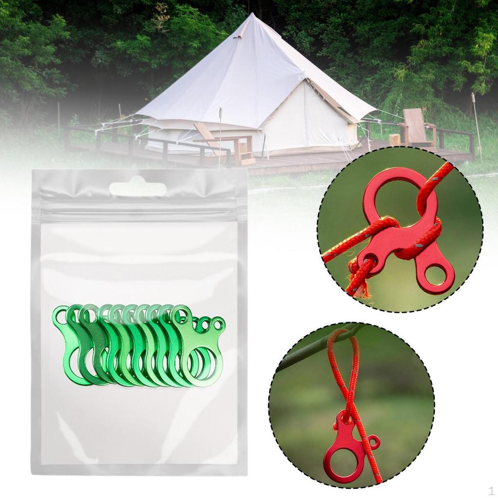 10Pc guyline Tensioners Tent Rope Tightener Hiking Wind Buckle Cord Adjusters for Utility RopeS