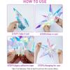 3PCS Iridescent Decoration Ornaments Hanging Decorations, Iridescent Snowflakes Fan, Starry Snowflake, Hexagram Stars Garland for Home Decorations