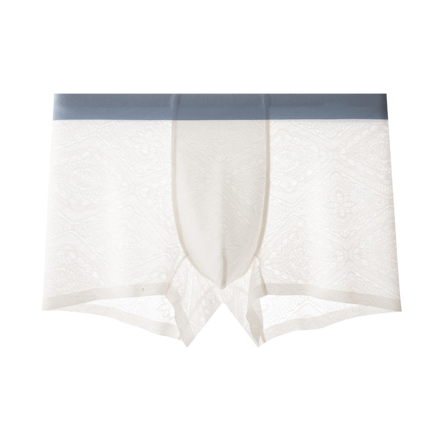 Men s Seamless Ice Silk Antibacterial Boxer Briefs - Breathable, Plus Size Comfort 4XL белый