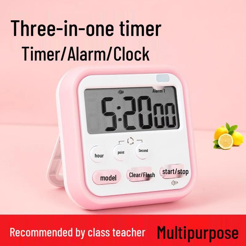 Electronic Timer for Student Self-Discipline and Study Management, with Alarm and Kitchen Baking Functions