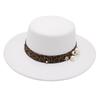 Hepburn Top Hat Female French Literary Sunshade Felt Hat Leopard Print Jazz Hat Small Fragrant Pearl Woolen Hat