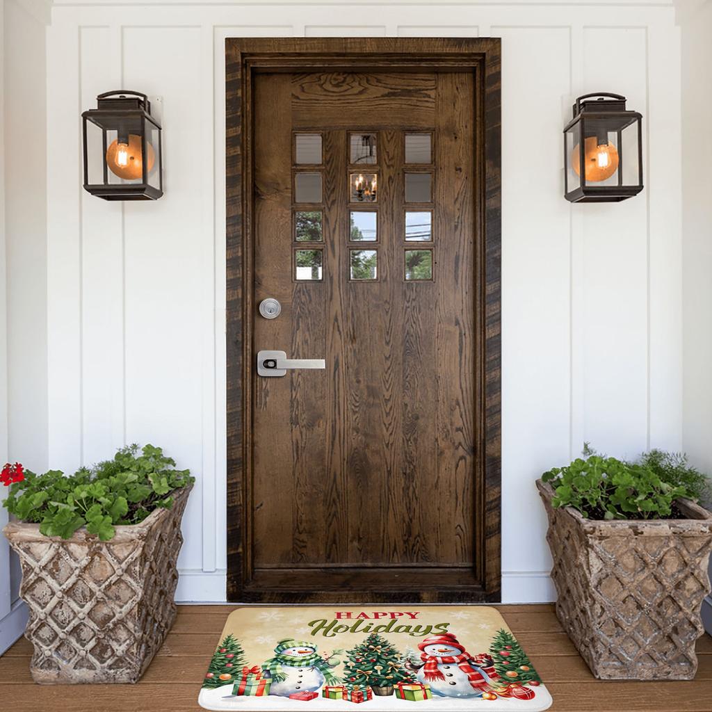 Happy Holidays New Year 2026  Floor Door Kitchen Bathroom Mat Anti-Slip Outdoor  Doormat Living Room Entrance Carpet Rug