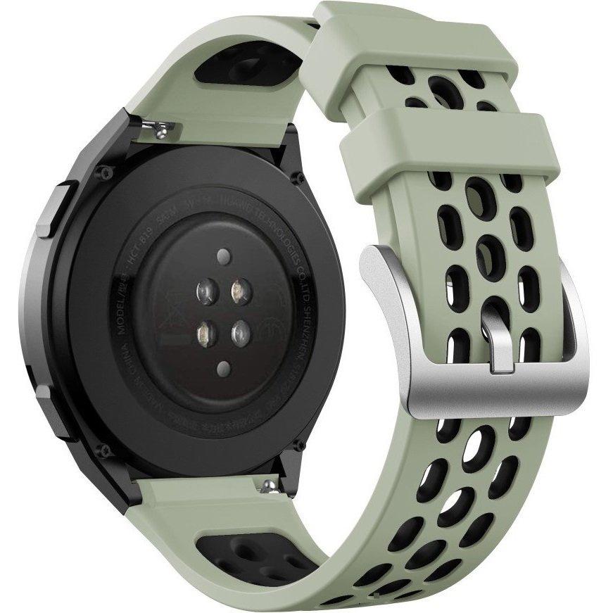 Silicone Strap for Huawei Watch GT 2e, Green / Black