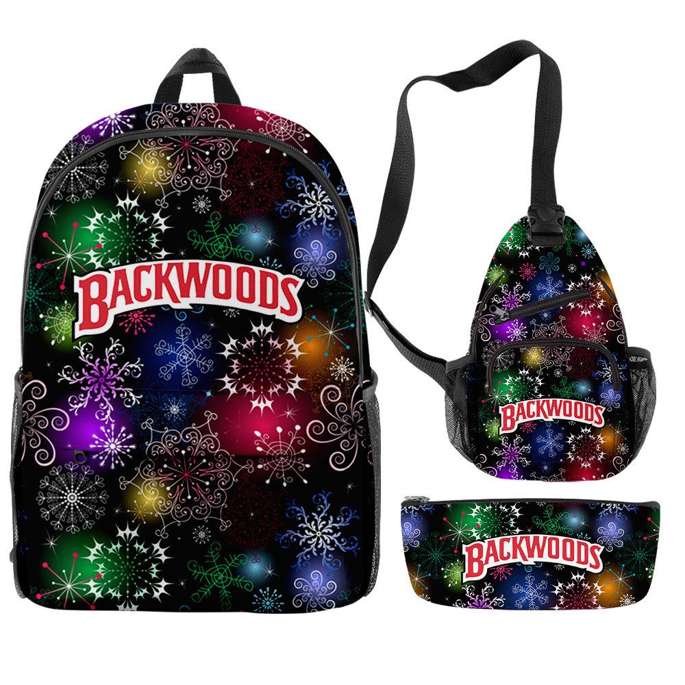 Christmas Backpack Backwoods Cigar Star Backpack Peripheral Set Backpack Satchel Pencil Case Set