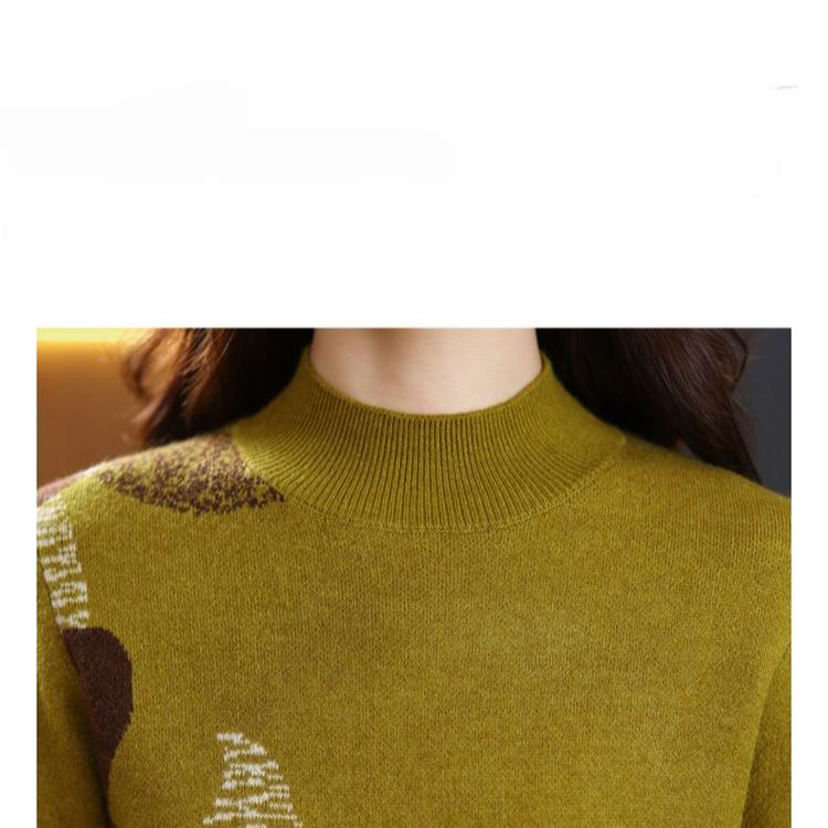 Autumn/Winter Fashion Round Neck Contrast Jacquard Hollow Vintage Art Casual Loose Long Sleeve Sweater