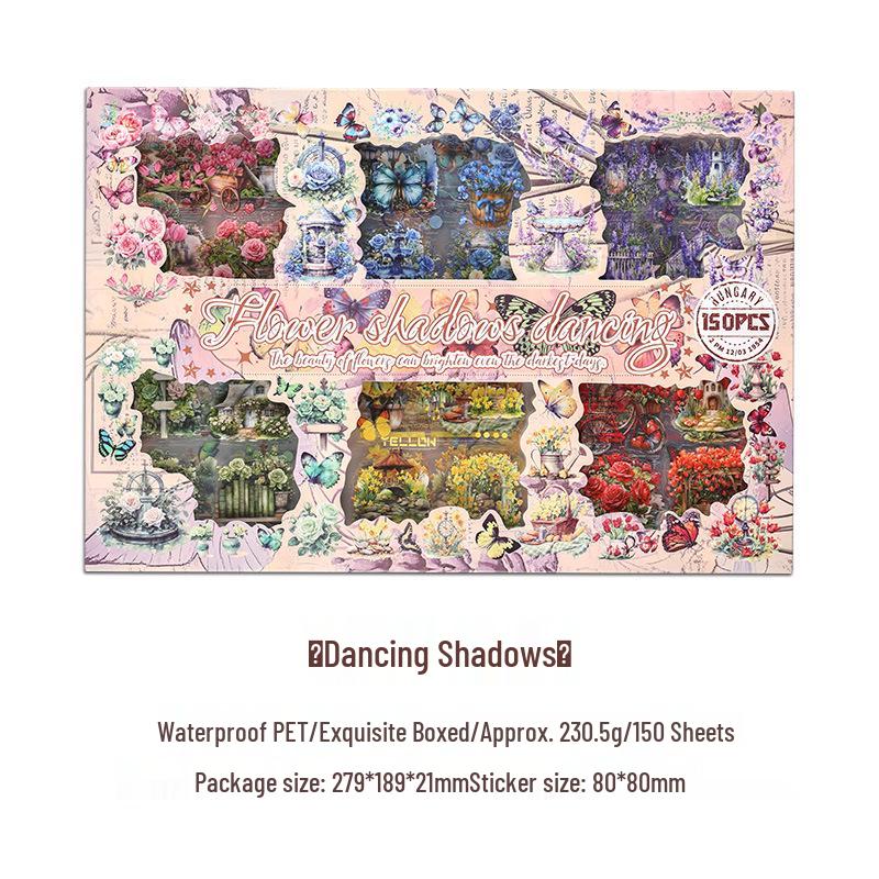 

Yuezhen Ретро Танцующий Цветок Наклейки-Тени - Креативный DIY Вырезной Пленочный Материал для Альбома