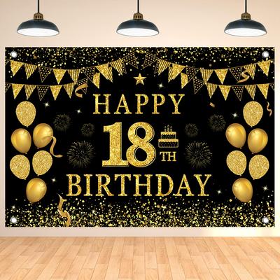 Schwarz Gold Geburtstag Hintergrund 18 30 40 50 60 Jahr Geburtstagsfeier Deko Erwachsener 30. 40. 50. Geburtstagsparty Zubehör Jubiläum