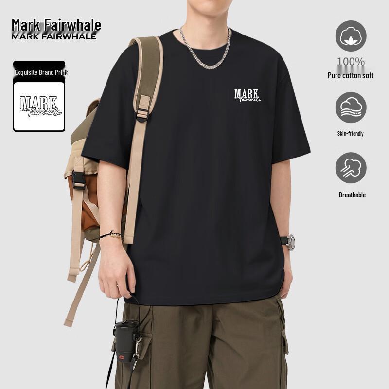 Mark Fairwhale Men's Summer Loose-Fit Cotton T-Shirt