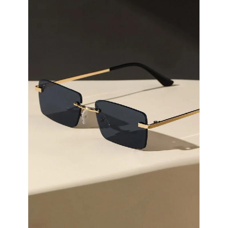 New Unisex Metal Square Frame Fashio Rimless Sunglasses For Outdoor Beach Party
